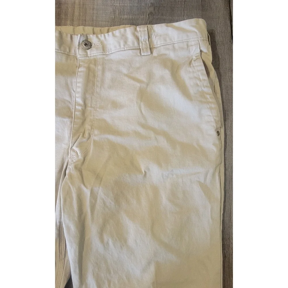 Duluth Trading Co Mens 36x30 Trim Fit Beige Flex Ballroom Khakis Chino Pants EUC